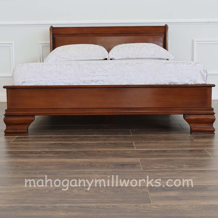 Walnut Bordeaux Sleigh Style Bed