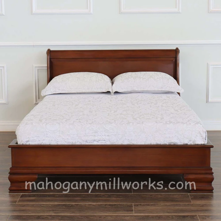 Walnut Bordeaux Sleigh Style Bed