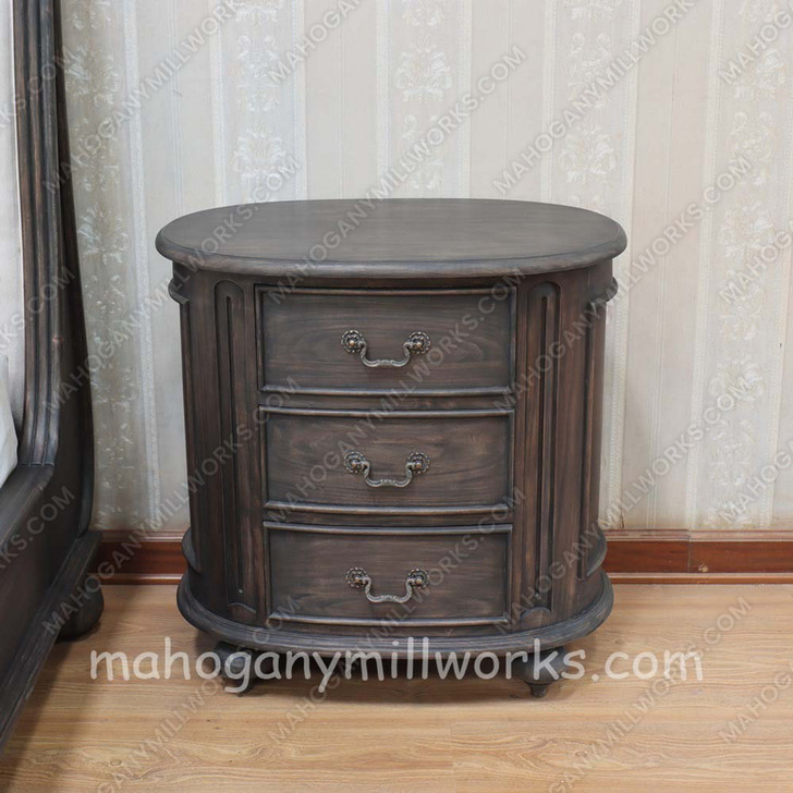 4pc Charcoal Safari Bedroom Set w/ Velvet Headboard