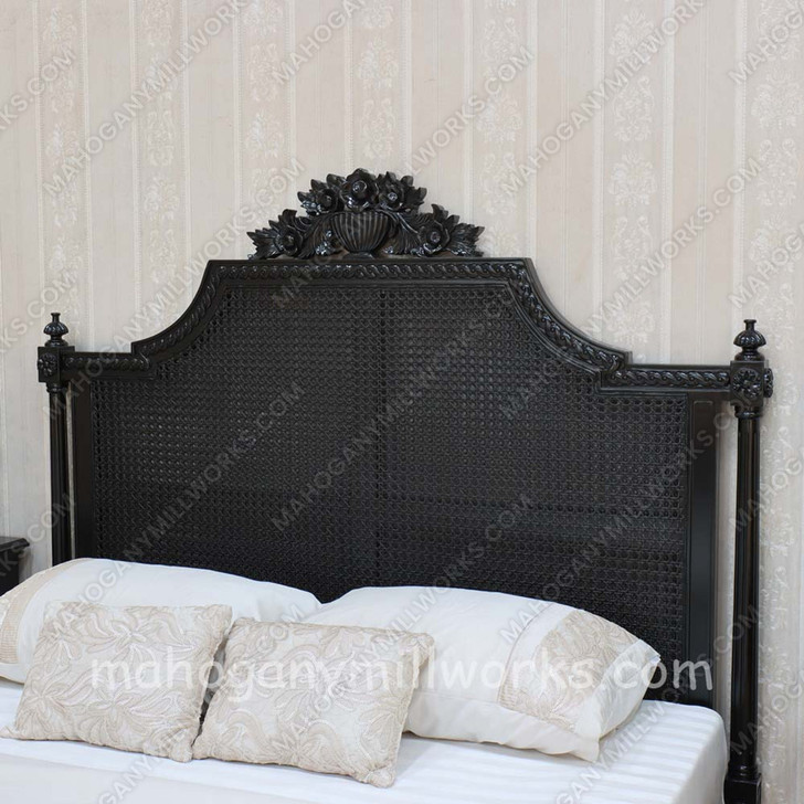 4pc Painted Black French Marseilles Bedroom Set
