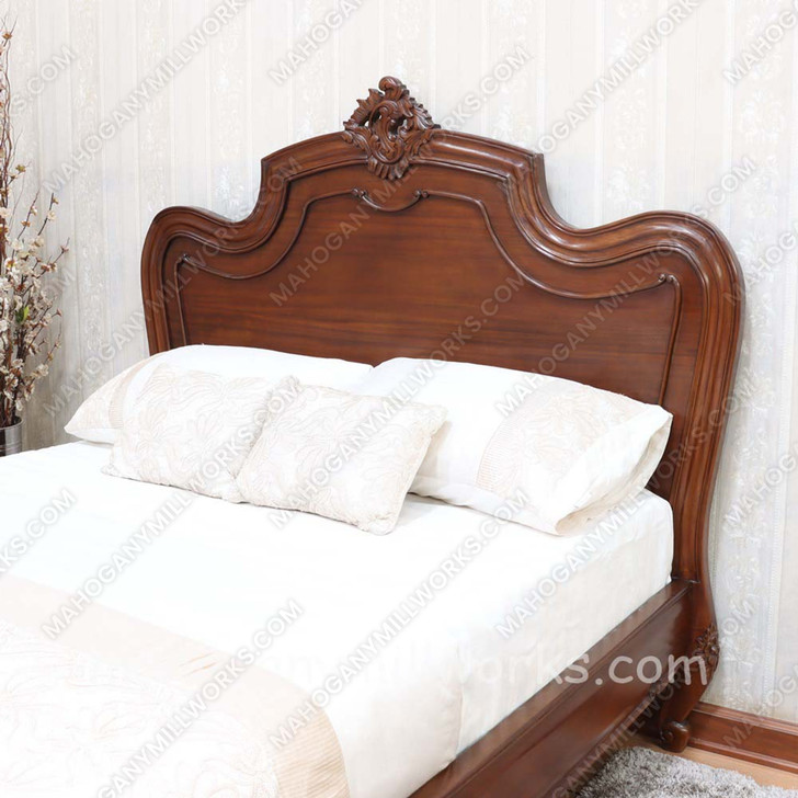 Walnut Louis Carved Bed