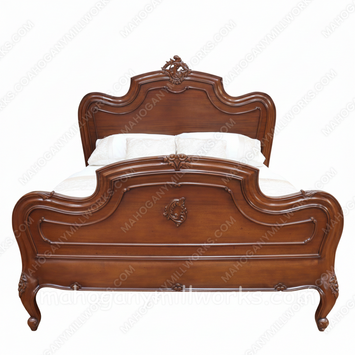 Walnut Louis Carved Bed