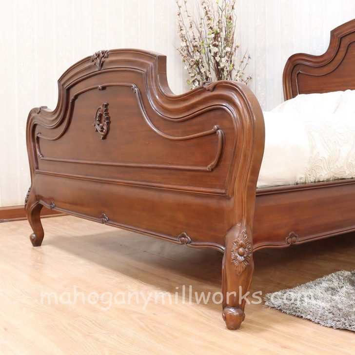 Walnut Louis Carved Bed
