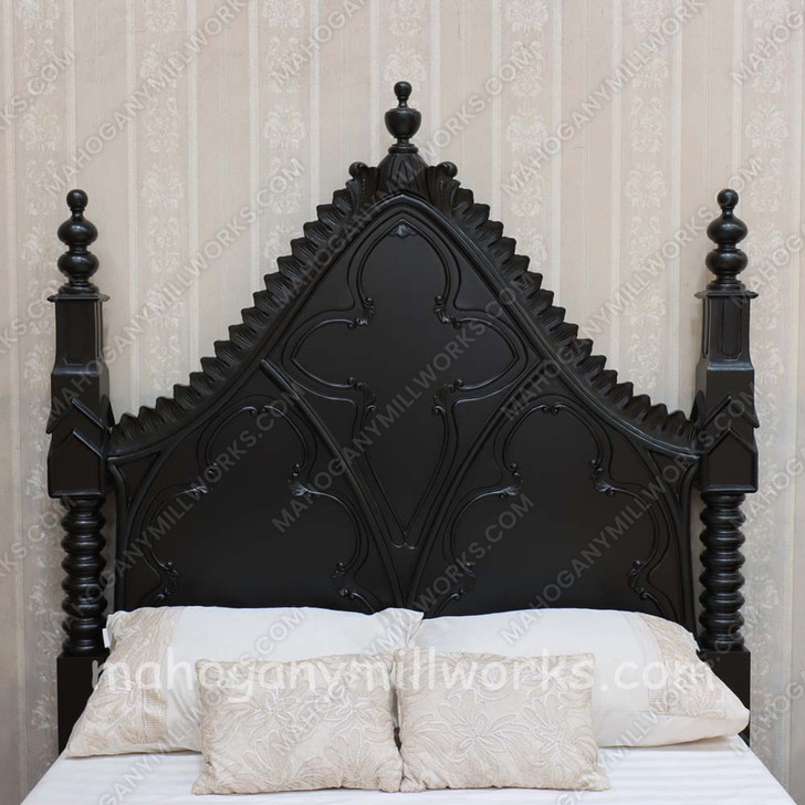 Solid Mahogany Gothic Empire Bed