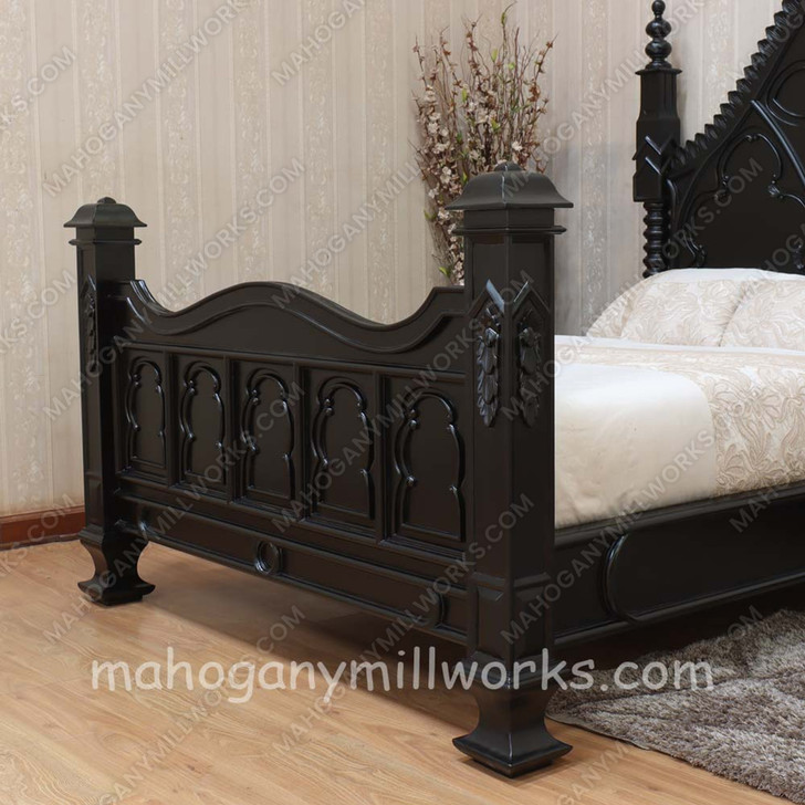 Solid Mahogany Gothic Empire Bed