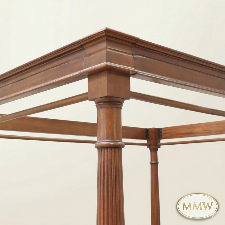 Walnut Georgian Style Four Poster Canopy Bed