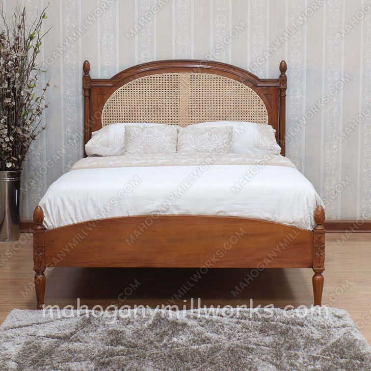 French Josephine Bed With Wicker Panel