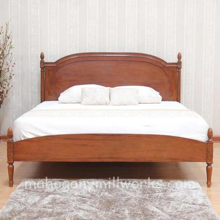 Walnut NC French Josephine Bed With Wooden Panel