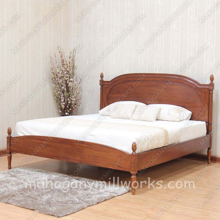 Walnut NC French Josephine Bed With Wooden Panel