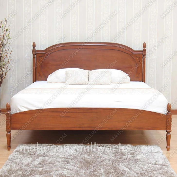 Walnut NC French Josephine Bed With Wooden Panel