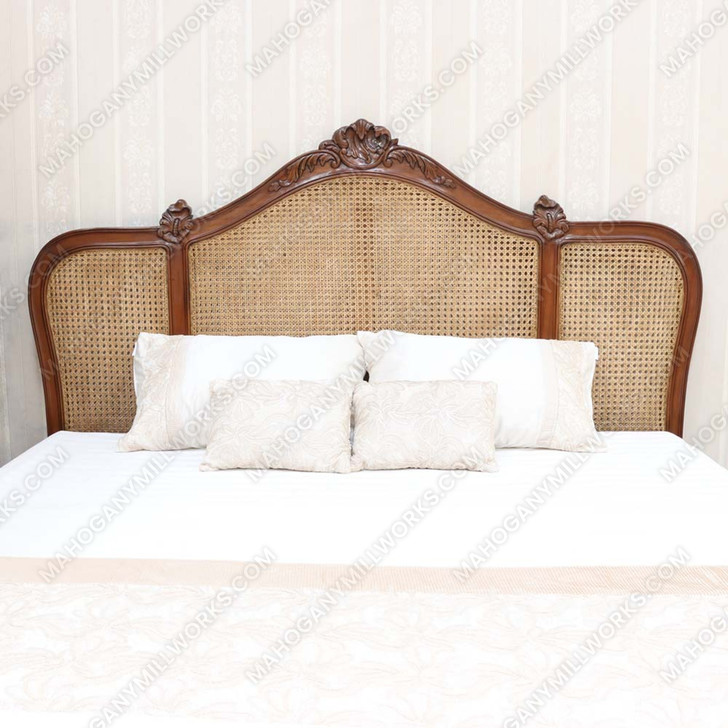 French Normandie Style Bed with Wicker Panel