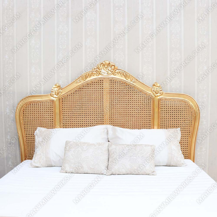 French Normandie Style Bed with Wicker Panel