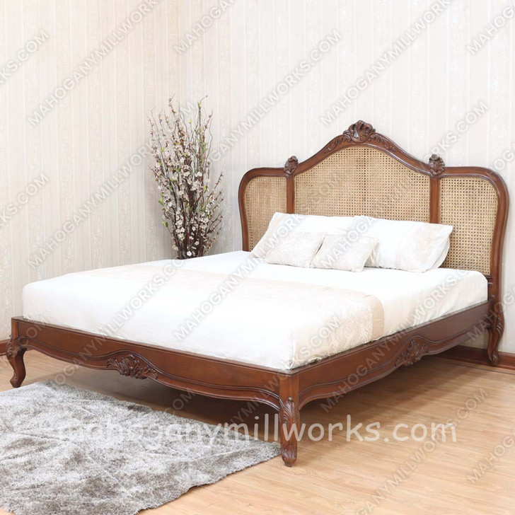 French Normandie Bed with Wicker Panel