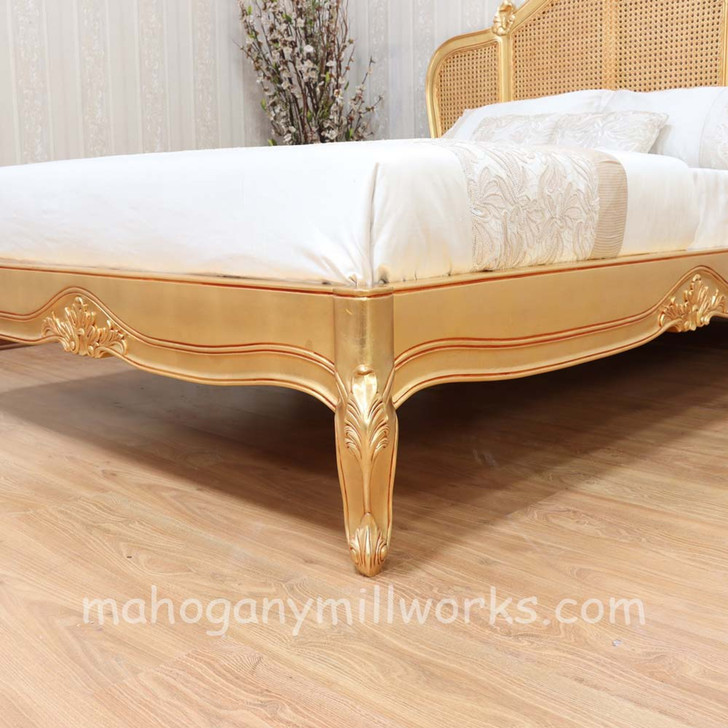 French Normandie Bed with Wicker Panel