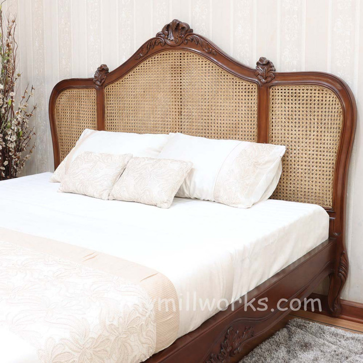 French Normandie Bed with Wicker Panel