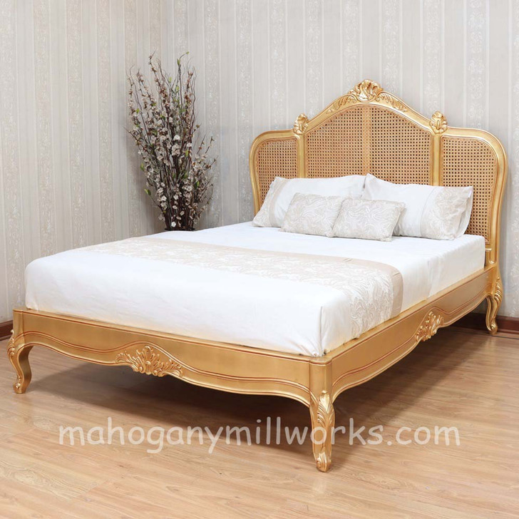 French Normandie Bed with Wicker Panel