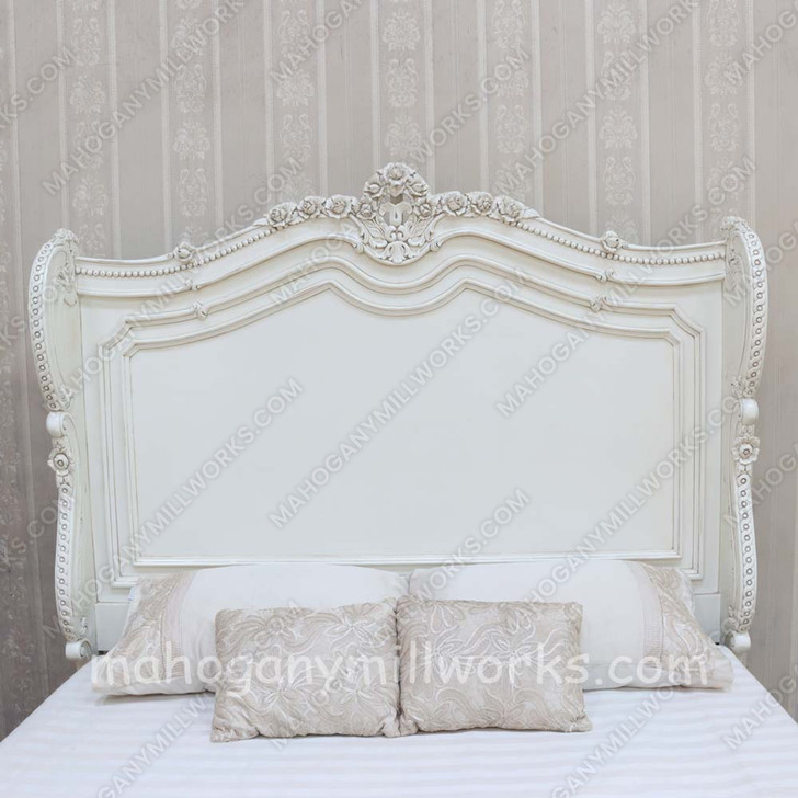 Painted White French Napoleon Style Panel Bed