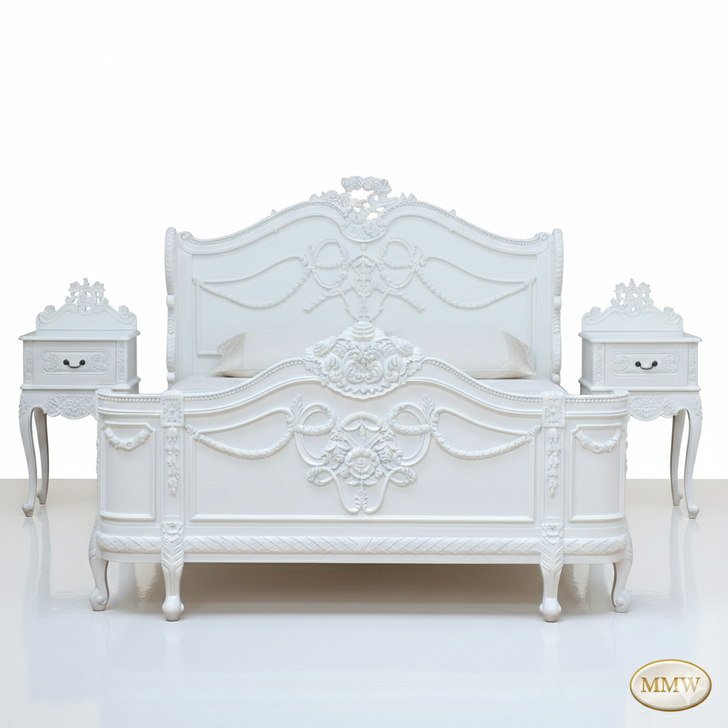 3pc Painted French Napoleon Bedroom Set