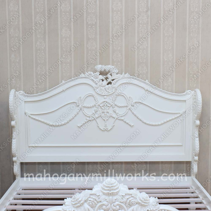 Painted French Napoleon Style Carved Bed