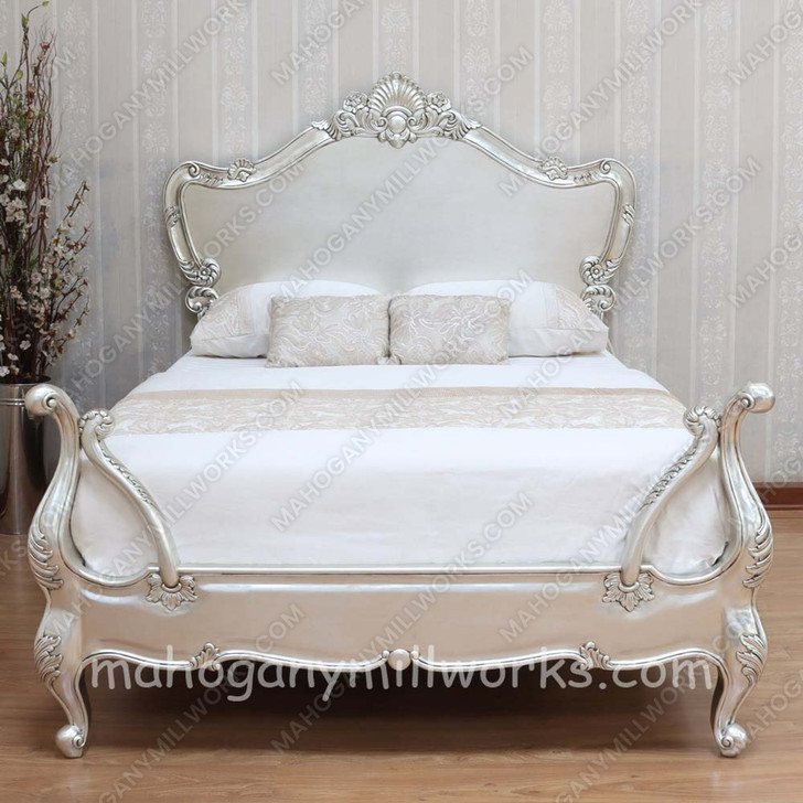 Silver French Flower Carved Bed