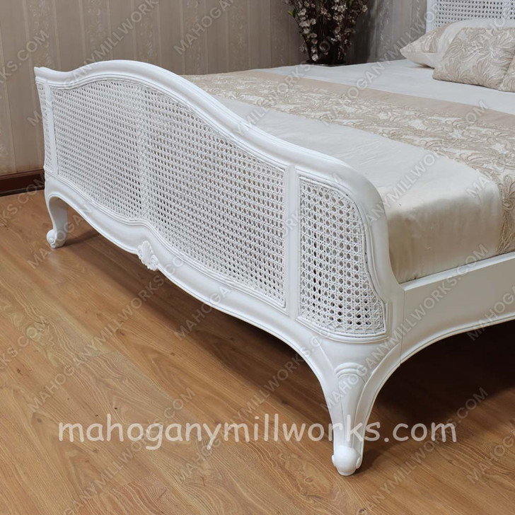 Elegant Bed w/ Wicker Panel