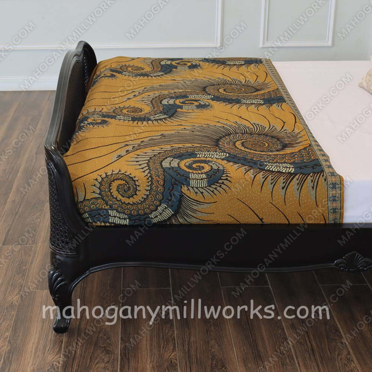 Elegant Bed w/ Wicker Panel