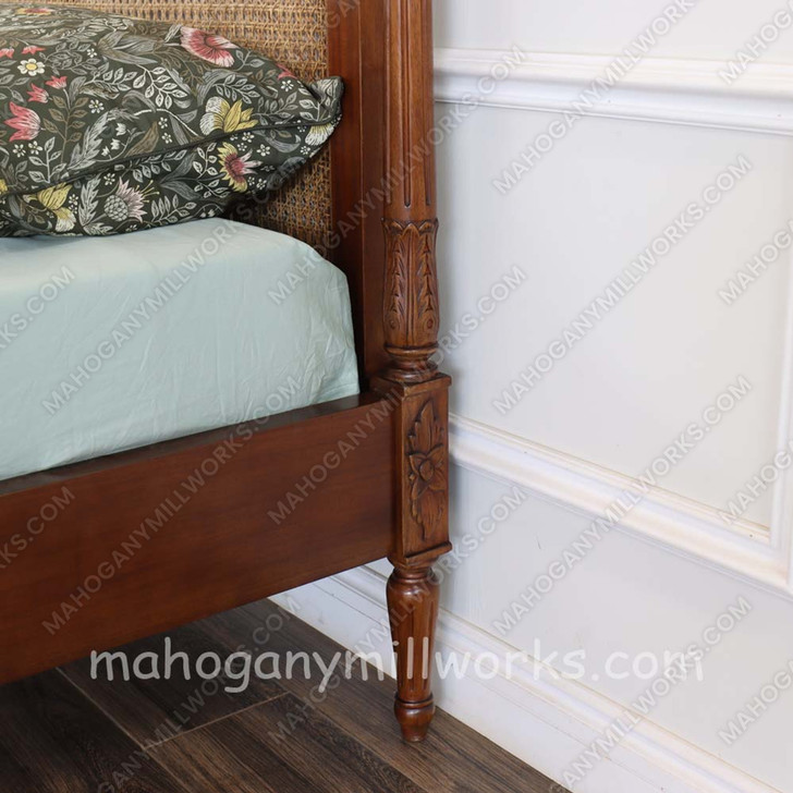 Walnut NC Clarisse Bed with Wicker Panel