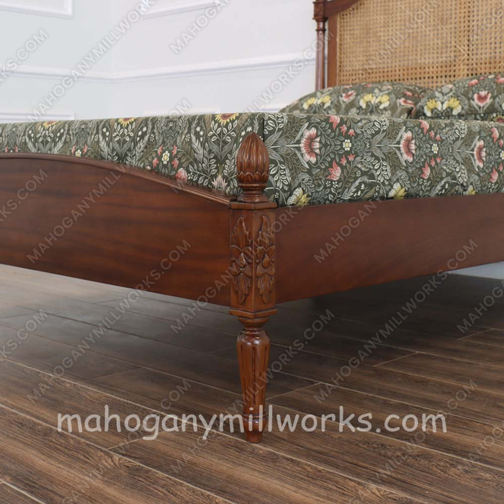 Walnut NC Clarisse Bed with Wicker Panel