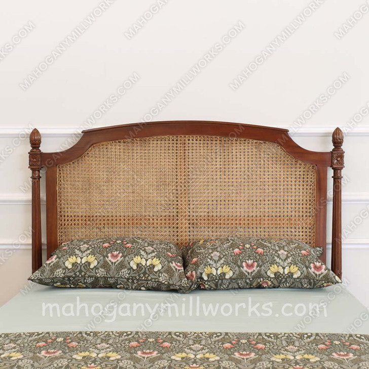 Walnut NC Clarisse Bed with Wicker Panel