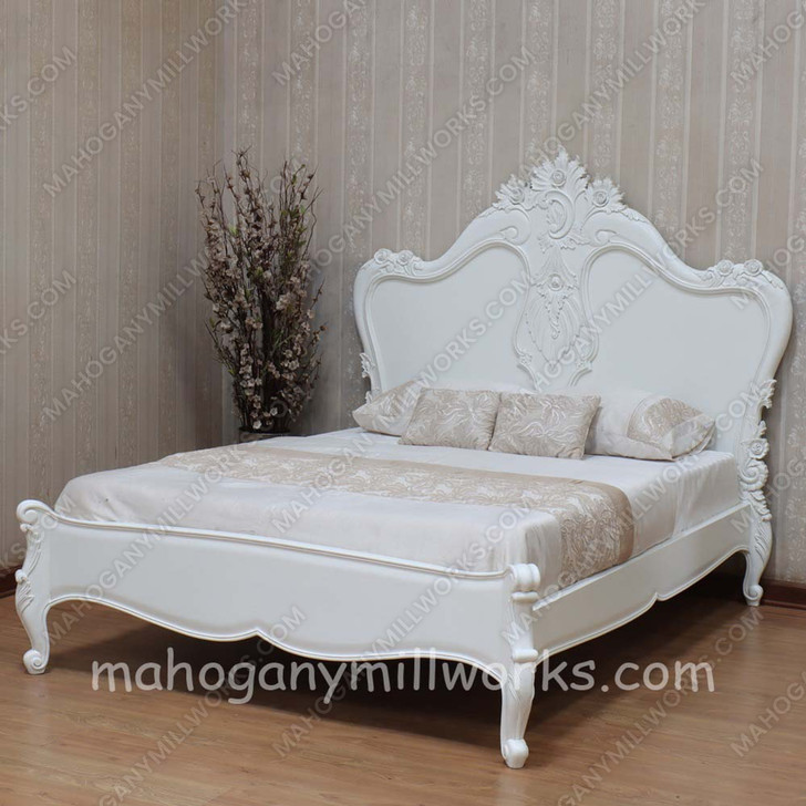 Painted White Baroque Bed
