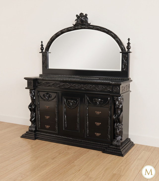 5pc Black Gothic Gargoyle Bedroom Set