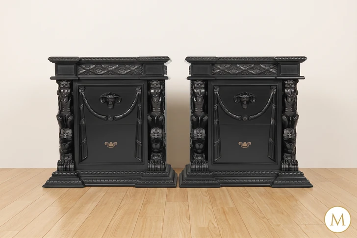 5pc Black Gothic Gargoyle Bedroom Set