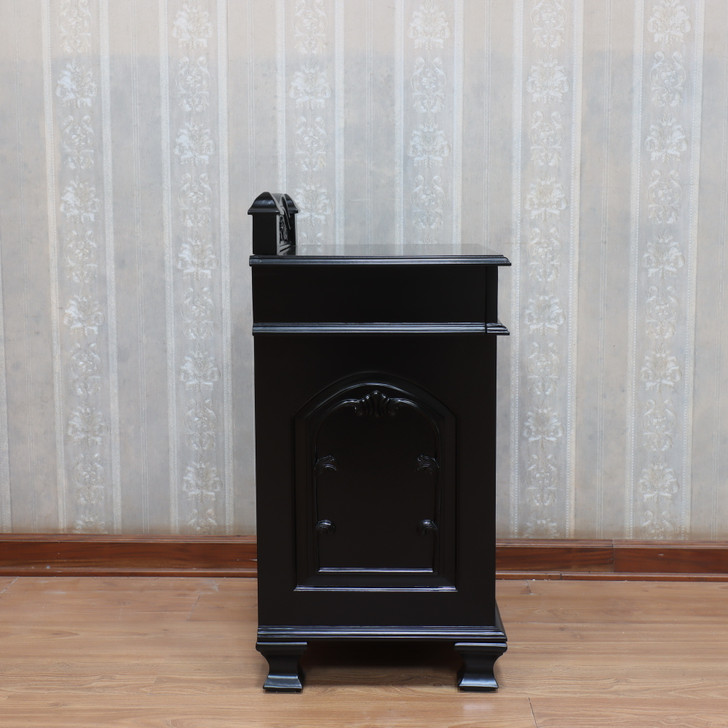 Painted Black Gothic Bedside