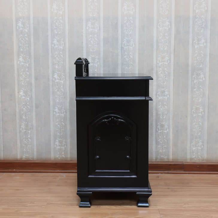 Painted Black Gothic Nightstand