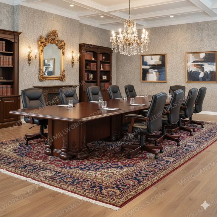 24ft Walnut Executive Conference Room Table