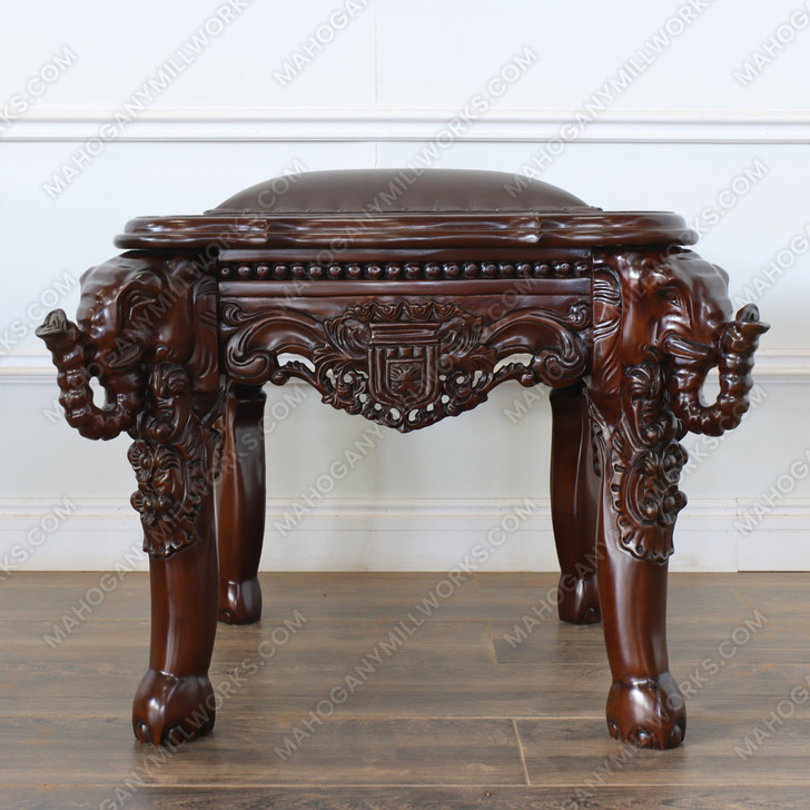Mahogany Carved Elephant Stool