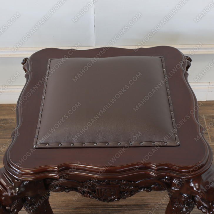 Mahogany Carved Elephant Stool