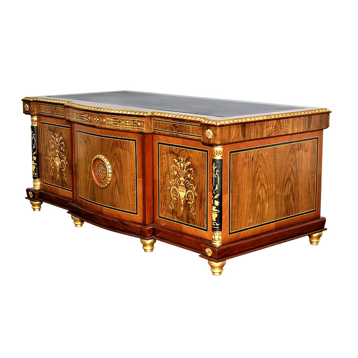 French Empire Executive Office Desk w/ Leather