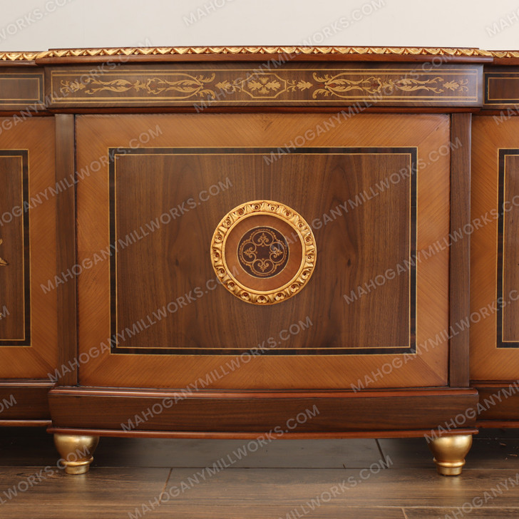 French Empire Executive Office Desk w/ Leather