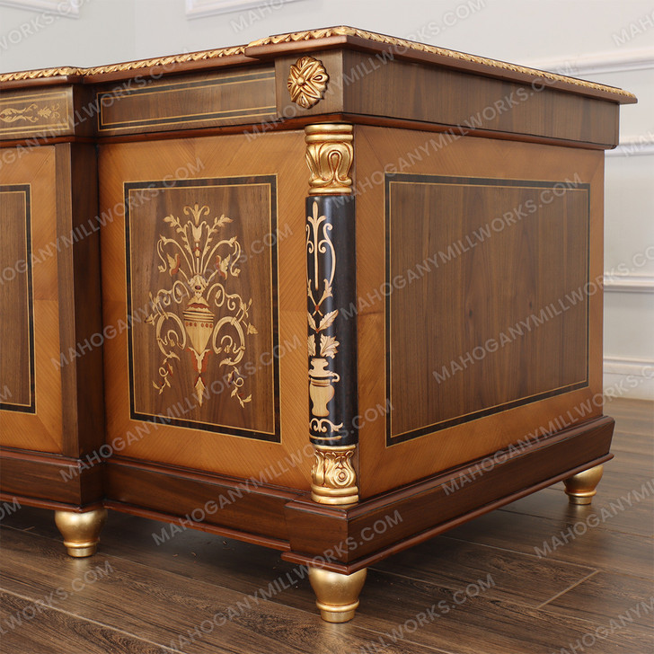 French Empire Executive's Desk w/ Leather Top