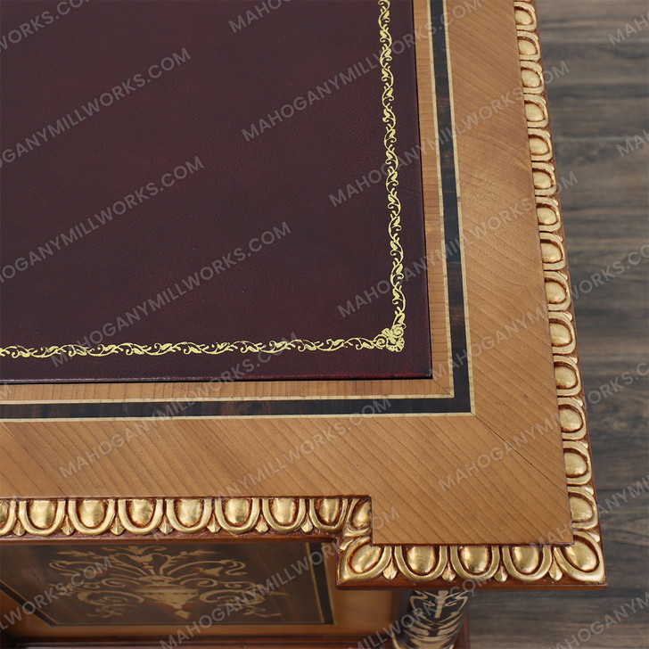 French Empire Executive Office Desk w/ Leather