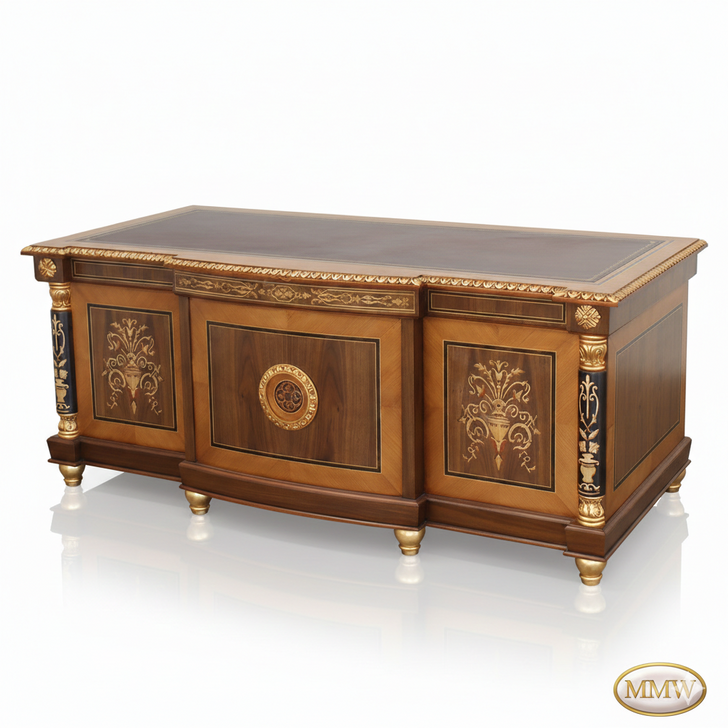 French Empire Executive's Desk w/ Leather Top