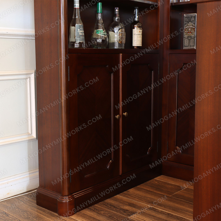45” Mahogany Inlay Corner Canopy Pub Bar