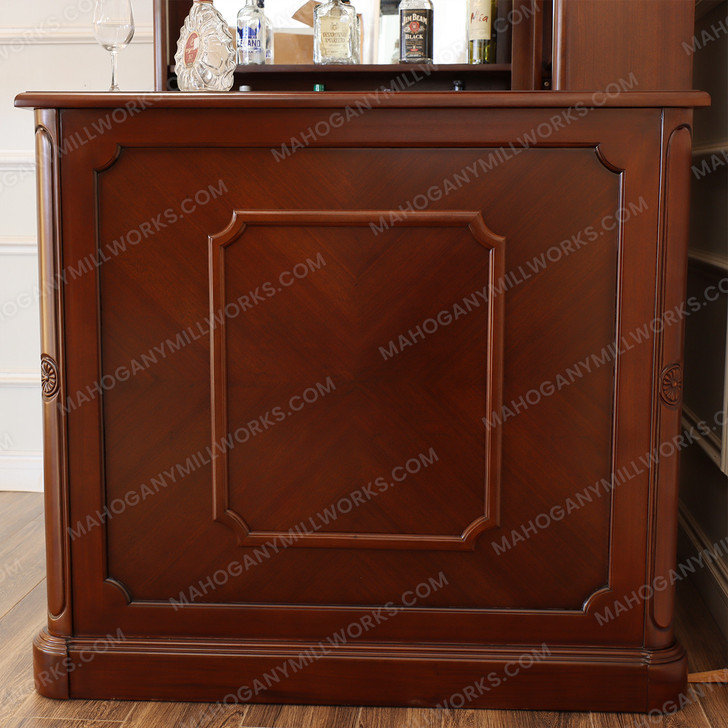 45” Mahogany Inlay Corner Canopy Pub Bar