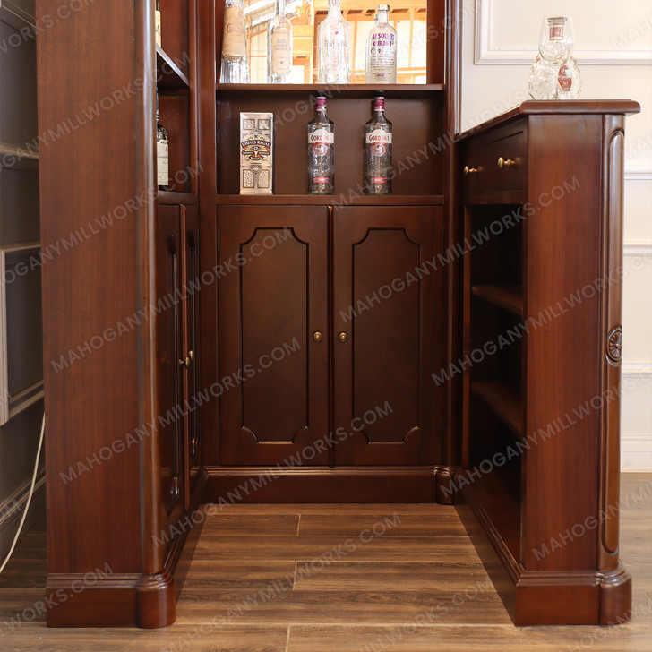 45” Mahogany Inlay Corner Canopy Pub Bar
