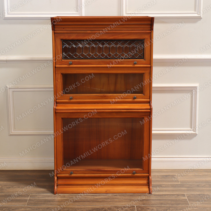 Mahogany 3-stack Barrister Lawyer's Bookcase