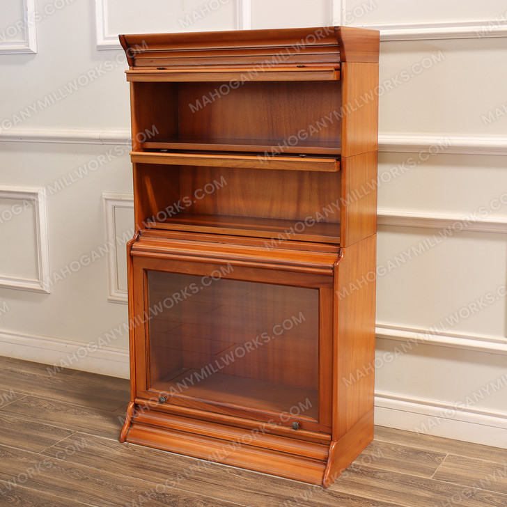 Mahogany 3-stack Barrister Lawyer's Bookcase