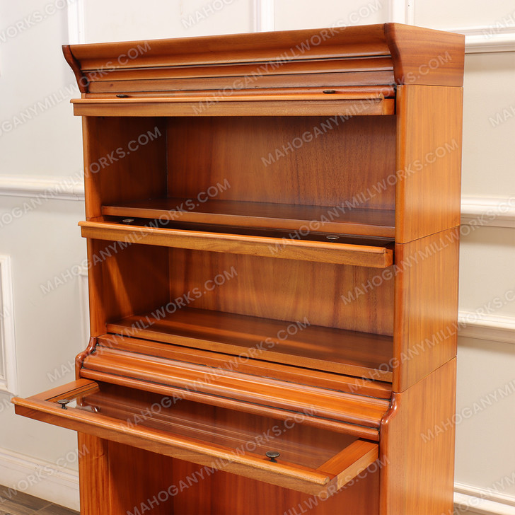 Mahogany 3-stack Barrister Lawyer's Bookcase