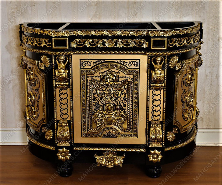Black & Gold Bathroom Vanity Mirror (Mirror only)