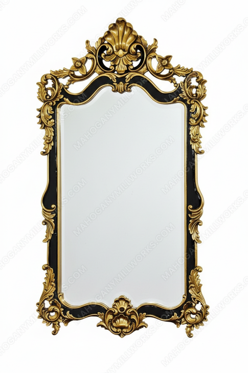 Black & Gold Rococo Mirror